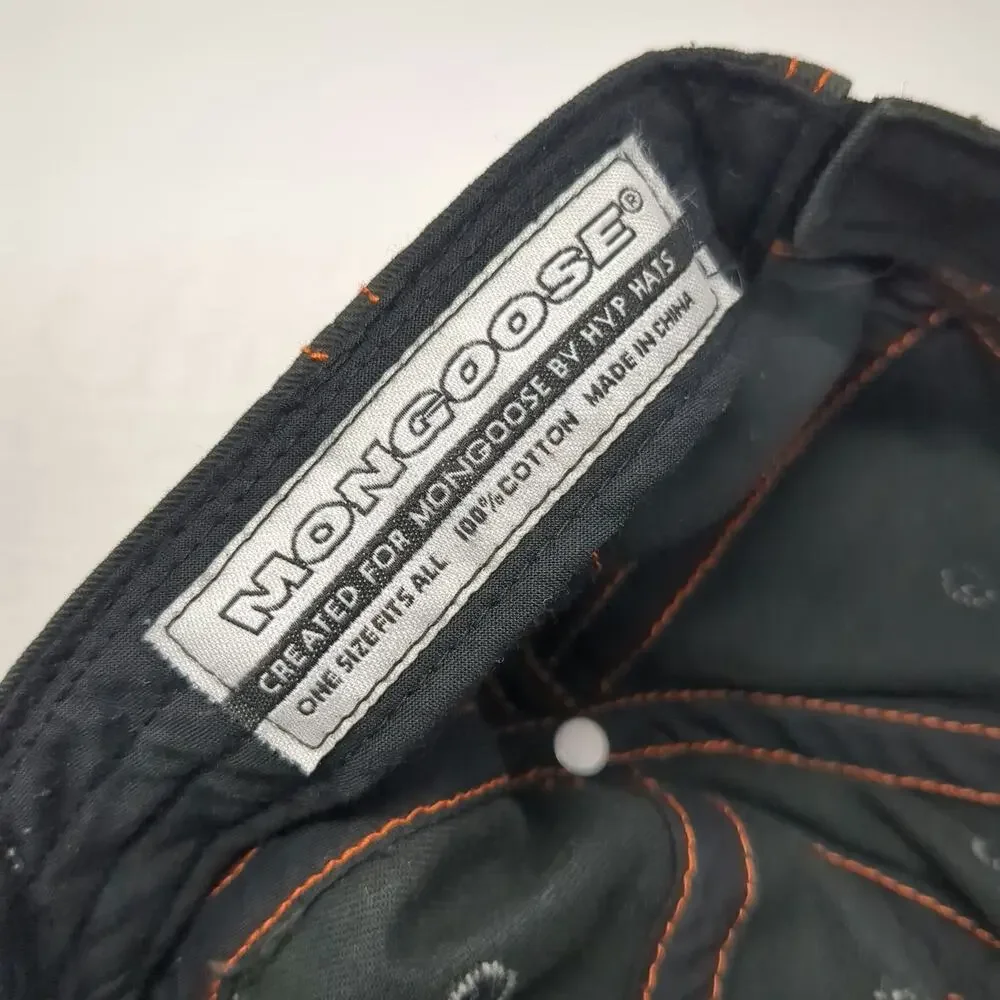 Mongoose Baseball Cap Black Orange White One Size Mascot Contrast Stitching Hat